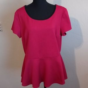 Deb Burgundy Peplum Blouse